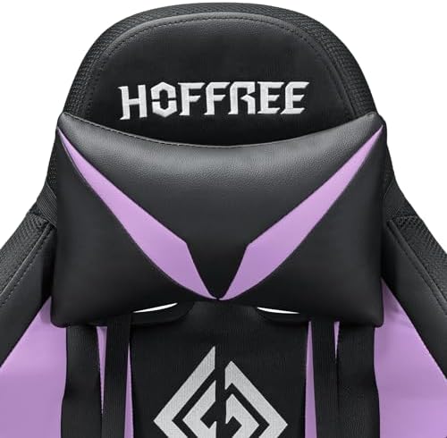 HOFFREE RGB Gaming Chair with Speakers Massage LED Lights Game Chair-Purple | Bluetooth Computer Gaming Chair with Footrest Video Game Chair for Adults Ergonomic High Back Gamer Chair with Lumbar Support - Image 5