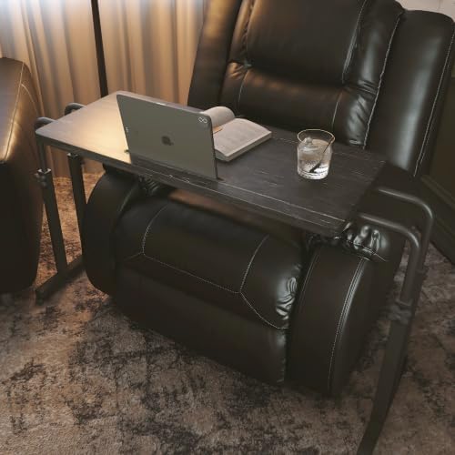 Overbed Table with Wheels, Height Adjustable Hospital Bed Table with Tablet Slot and Edge Stopper, Rolling Over Bed Desk for Recliner, Sofa, Single Bed, Laptop and Meals, Black by Unknown