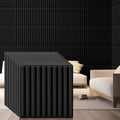 Nuanchu 60 Pcs 3D Wall Panels, 12"x12" PVC Fluted Tiles, Black by Nuanchu