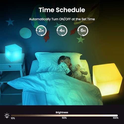 LOFTEK 7-inch LED Cube Lights, Rechargeable RGB Table Lamp, Hangable - Image 3