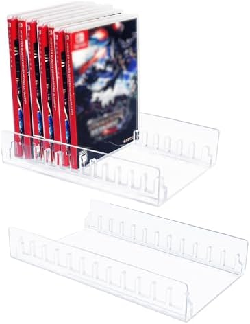 WEIMINLI 2-Pack 12-Game Case Holders for Nintendo Switch, Clear Acrylic by WEIMINLI