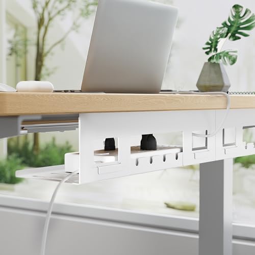 PEGZONE Under Desk Cable Management Tray, 31.5'' Screw-Mount Steel Rack - Image 6