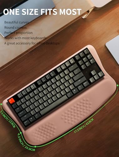 Ergonomic Wave Wrist Rest with Keyboard Stand, Cushioned Palm Rest, Comfortable Integrated Memory Foam for Natural Typing and Relieve Wrist Pain, Gradient Sand Color - Image 6