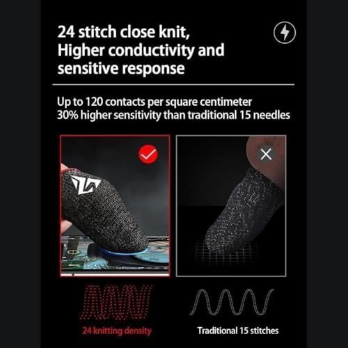 1 Pair for Pubg Mobile Games Gaming Finger Sleeve Breathable Fingertips Sweatproof Fingertip for Mobile Cove Slip, Gaming Accessories (Purple) - Image 3