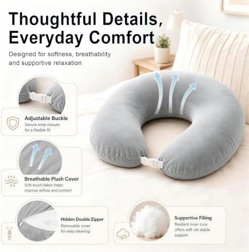 vamorry Gaming Pillow Arm Support Pillow for Bed & Sofa: Ergonomic U-Shaped Lap Pillow with Elbow Rest for Adults & Kids - Reduces Arm Pain & Fatigue During Gaming, Reading, Working & Crocheting - Image 6