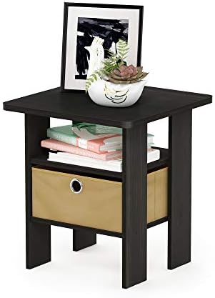 Furinno ANDREY Square Side Table, End Table, Night Stand, Espresso by Furinno-FitsYourSpaceFitsYourBudget