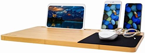 BOOKAHOLIC Lap Desk| Double-Sided Enhanced Organic Bamboo Lap Tray with Built-in Fabric Covered Mouse Pad for 11",13",15" Laptops| Computer,Tablet, Phone Stand - Image 3