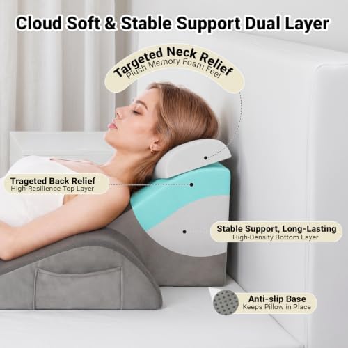 Vekkia XL Back Support Pillow, Dual-Layer Foam for Napping & Prone Resting - Image 6