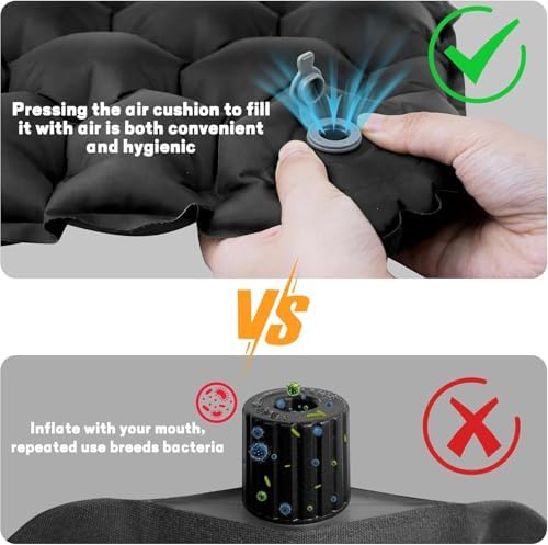 ONTYZZ Inflatable Seat Cushion Lightweight Airplane Seat Cushion | Stadium Seat Travel Cushion for Climbing Hiking Office Airplane - Image 3