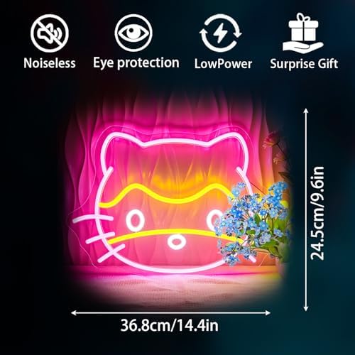 Cat Neon Signs for Wall Decor, Cute Led Sign Neon Light up Signs - Image 3