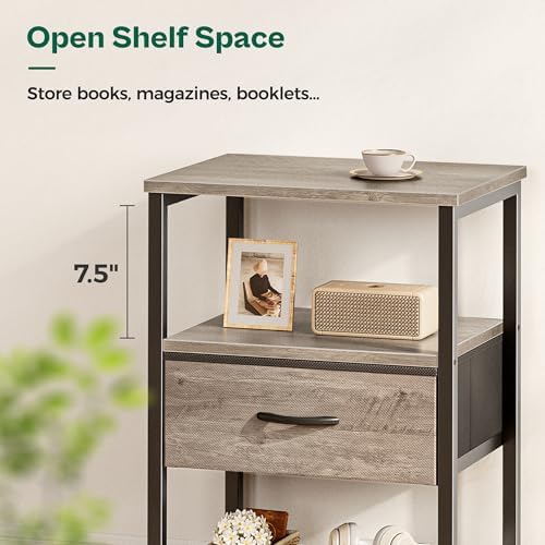 Huuger Nightstand Set of 2, Night Stand with Fabric Drawer, Mesh Shelf - Image 6