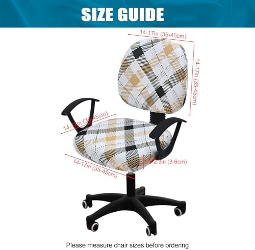 Smiry Stretch Printed Office Computer Desk Chair Covers for Seat & Backrest | Stretch Fit, Soft Fabric Universal Washable Removable, Anti-Dust Rotating Chair Slipcovers Protector - Image 4