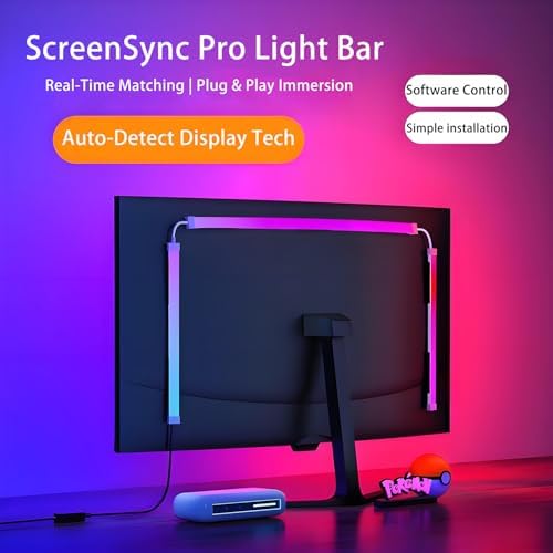 32 Inch Monitor Backlight - Smart LED Strip for PC Monitor Sync - Cinematic Screen Color and Music Rhythm - Software Driven Gaming Desktop Ambient Light for Pro Battlestations (32 inch) - Image 2
