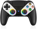 Dinosoo RGB Wireless Controller for PS5/PC/Mobile – Bluetooth Gamepad with Turbo, Macro, Dual Vibration, 6-Axis Gyro, 3.5mm Audio Jack, Built-in Speaker, 1000mAh Battery (Black) by Dinosoo