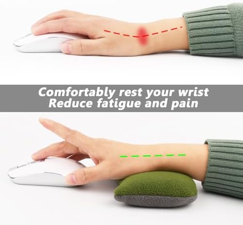 Large Mouse Wrist Rest Bean Bag, Ergonomic Mouse Support Pad Filled Ergo Beads for Computer, Laptop, PC Gaming (Green) - Image 4