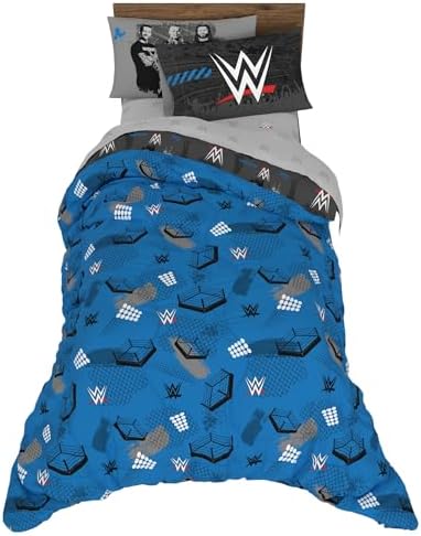 WWE Wrestling Bedding Set, Twin Size 5 Piece Set Super Soft Cozy Reversible Comforter and Sheet Set with Sham, (100% Officially Licensed Product) by Franco - Image 2