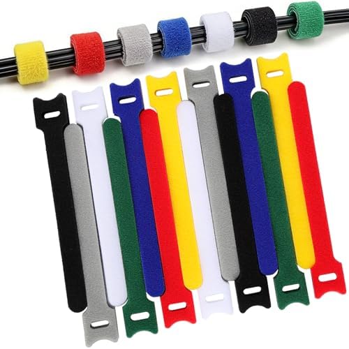70 PCS 6 inch Cable Ties Reusable Cable Management Adjustable Cable Organizer, Cable Straps, Cord Wraps and Hook Loop Straps for Computer,Gaming, Wire, Desk- Home Office Essentials by LoopStraps