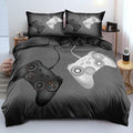 King Size Duvet Cover Set with Pillowcases, Bedding Set for Gamer Decor – Gold Gamepad & Game Controller Print – Perfect for Boys & Girls – Fun & Vibrant Atmosphere by Holiyjog