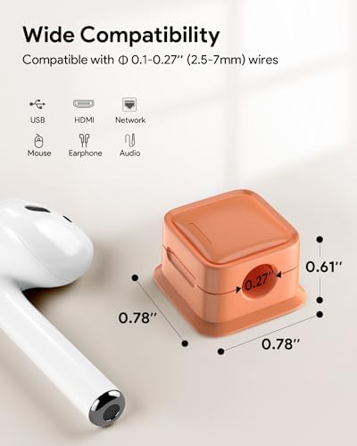 8 Pack Cord Organizer, Magnetic Cable Clips, Under Desk Management, Orange - Image 5