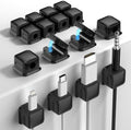 16 Pack Cord Organizer, Magnetic Cable Clips, Under Desk Management, Black by Costop