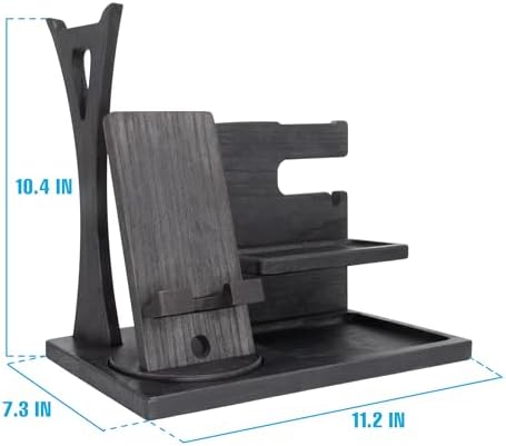 Gift for Men Nightstand Organizer with Headphone Stand & Rotating Phone Stand, Stylish Headphone Holder to Keep Desk Accessories for Men Organized, Unique Dad Birthday Gift, Gifts for Boyfriend - Image 6