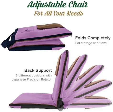 Adjustable Japanese Floor Chair with Back Support for Adults | Premium Meditation Chair for Seating, Yoga & Gaming -Folding Backjack Floor Chair with 6 Recline Positions, Thick Padding & Vegan Leather - Image 6