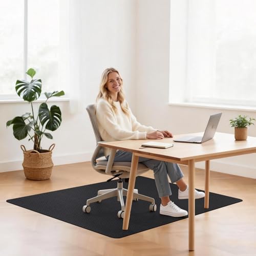 Sycoodeal Office Chair Mat for Hardwood & Tile Floor, 36" x 48" Computer Gaming Chair Mat for Rolling Chairs Non-Curve, Anti-Slip, Heavy Duty Floor Protector for Home Office (Black) - Image 7