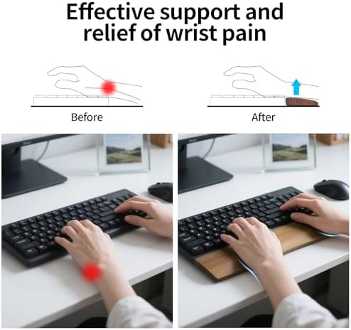Ergonomic Wooden Wrist Rest Support for 87 Key Mechanical Keyboard - Image 3