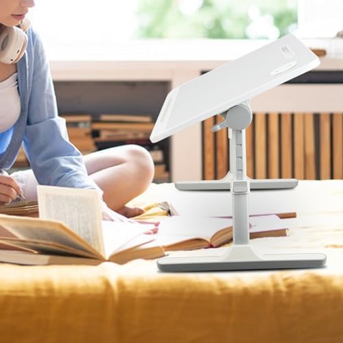 Laptop Desk Foldable Bed, Table Folding Breakfast Tray, Adjustable Laptop Bed Table with Heights and Angles, Foldable Table with Storage Drawer Eating, Working, Writing, Gaming, Drawing Grey - Image 6