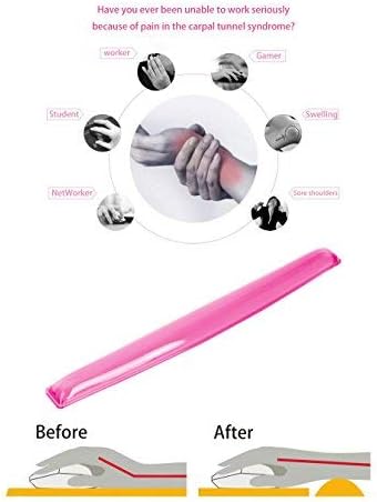 Gel Keyboard Wrist Rest Pad - Gel Keyboard Wrist Rest Pad | Wrist Rest Support for Office Gaming Computer Laptop Ergonomic Comfortable Pain Relief- Pink - Image 3