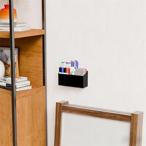 Yieach Magnetic Dry Erase Marker Holder for Whiteboard,Expo,Refrigerator,Fridge,Non Slip Magnet Pencil Holder,Wall Mounted Acrlic Pen Holder with Adhesive,Classroom and Locker Magnetic Organizer,Black - Image 6