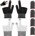8 Pcs Gaming Gloves for Sweaty Hands, Silver Fiber Thumb Gloves by RJLCTH