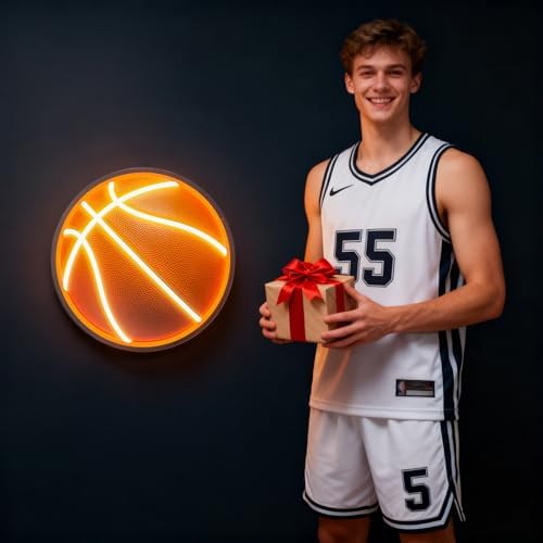 Basketball Neon Sign, UV Printed Basketball LED Light Sign for Fans Teens - Image 2