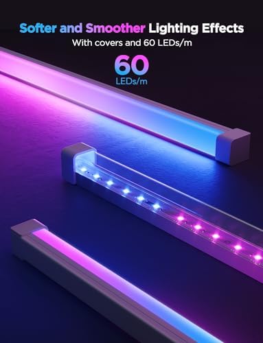 Govee RGBIC LED Strip Lights 16.4ft with Covers, Smart LED Lights for Bedroom Work with Alexa and Google Assistant, LED Diffuser Channel with Srtip Lights, Skirting Lines, Studio, Cabinet (Pack of 3) - Image 2
