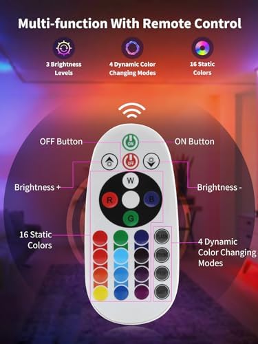 ZUCKEO 10W LED Spot Lights Indoor RGBW Color Changing Uplighting Indoor with Remote, 120V Christmas Spotlight Up Lights Plug in, Accent Landscape Lighting with Switch for House Halloween Decor(1Pack) - Image 4