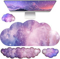 Cloud Mouse Pad Keyboard Wrist Rest for Mouse 4PCS Extended Large Desk Mat Pad Set Memory Foam Non-Slip Cute Ergonomic Gaming Mouse Wrist Support for Computer Home Office Purple Galaxy Space by Unknown