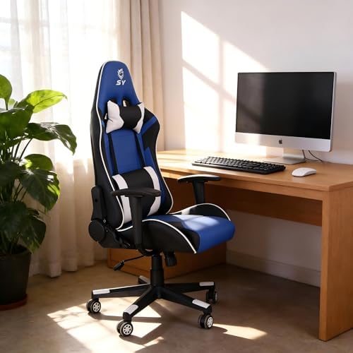 Gaming Chair,Video Game Chair with Massage Lumbar Support | Ergonomic Computer Chair Height Adjustable with Swivel Seat and Headrest - Image 2
