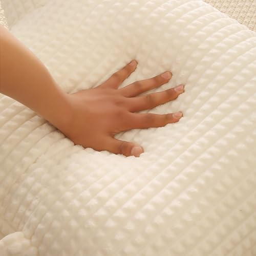 Reading Pillow with Arms for Bed Sitting,White Flannel | Large Supportive Backrest Helps Ease Neck,Shoulder & Arm Strain While Gaming Reading or Watching TV - Image 6