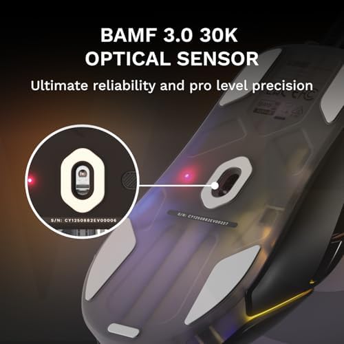 GLORIOUS Gaming Model O3 Wired Gaming Mouse - Ultralight 54g Weight, 130M Click Optical Switches, 30K DPI BAMF 3.0 Sensor, 750 IPS Tracking, 50G Acceleration, Supports All Grip Types - Black - Image 3