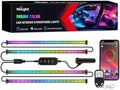 Nilight 4PCS Interior Car Strip Lights Cigarette Lighter Dream Color RGB-IC 12V DC with App Remote Control Multicolor Under Car Dash Lighting 2 Lines Design Music Sync Mode for Cars Truck ATV UTV by Nilight