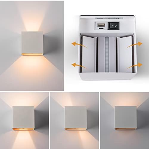 Battery Operated Wall Sconces, 12W Motion Sensor Light Indoor, 6000mAh Wall Lights Rechargeable, 3 Colors Adjustable, LED Wall Lamp for Living Room Bedroom Hallway Decor, White - Image 6