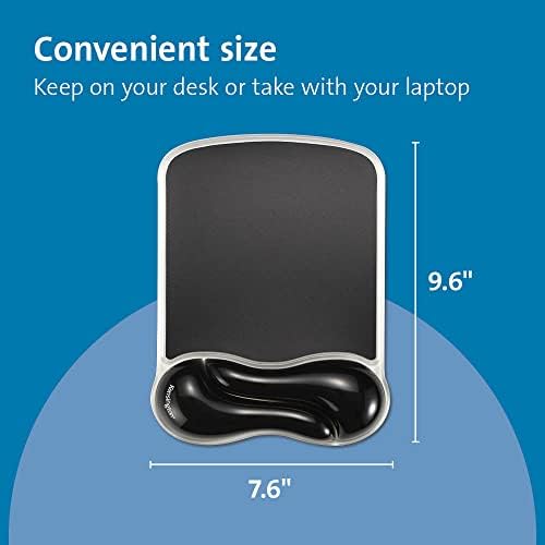 Kensington Duo Gel Wave Mouse Pad & Wrist Rest (K62413WW) Black 9.6L x 7.6W inches (Pack of 4) - Image 2