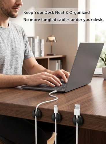 Shintop 6pcs Cord Holder for Nightstand, Self-Adhesive Cable Clips - Image 5