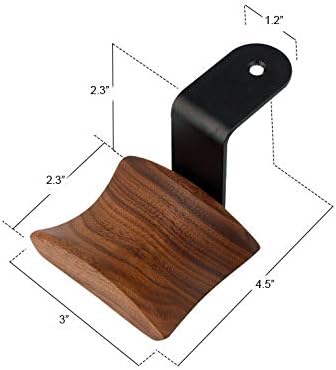 YANGMEI Under-Desk Mount Headphone Hanger Holder Headset Stand Walnut Wood Headphone Rack Hook Desk Tabletop Tape Under-Desk Mount Headphone Hanger Holder for Audio,Studio & Gaming Headphones - Image 6