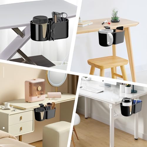 Metal Clamp Desk Cup Holder with ABS Organizer & Phone Stand Charging Port - Image 7