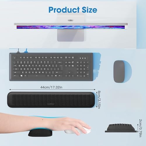 MEKASS Keyboard Wrist Rest, Soft Memory Foam Wrist Support, Keyboard Hand Rest Pad for Wrist Pain Relief, Keyboard Wrist Guard for Long Hours of Work, Gaming, Studying（Classic Black） - Image 5