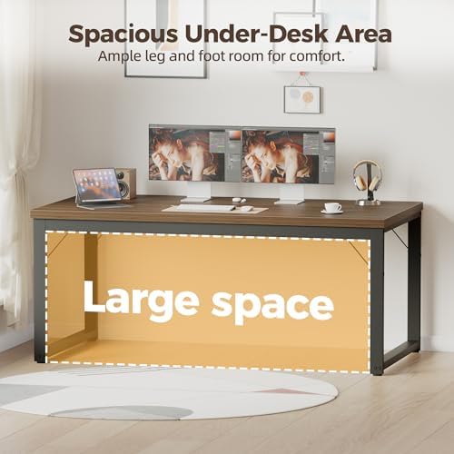 Mericonia 54 Inch Computer Desk, 1" Thick Heavy Duty Office Table - Image 5