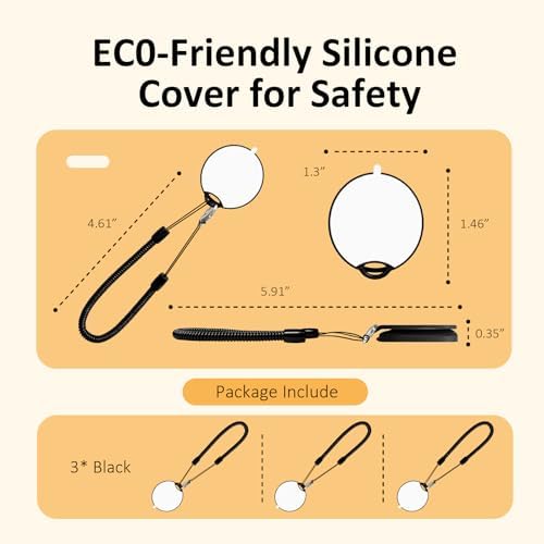 Magnetic Silicone Remote Control Holder with Security Cable 3 Pack Black - Image 3
