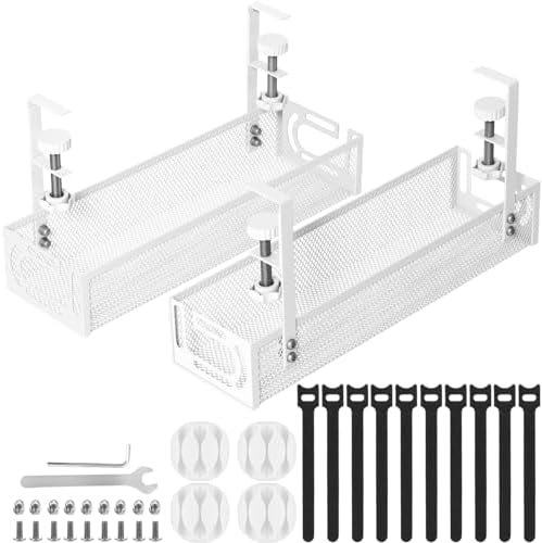 Cable Management, 2 Pack Cable Management Under Desk, Cable Tray by Unknown