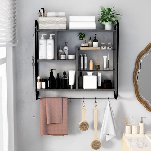 ELECWISH 34" Gaming Floating Shelves for Wall, LED Display Rack, Black - Image 7